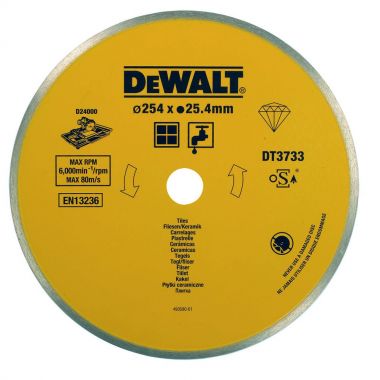 Алмазный круг сплошной для плиткореза 250х25.4 h=8мм DeWalt DT3733-XJ ― DeWALT