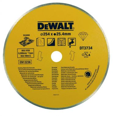 Алмазный круг сплошной для плиткореза D24000 250х25.4 h=5мм DeWalt DT3734-XJ ― DeWALT