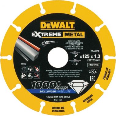 Алмазный диск отрезной по металлу 125 мм DeWalt DT40252-QZ ― DeWALT