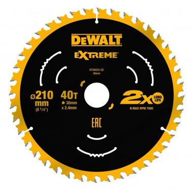 Пильный диск EXTREME 210/30, 40T ATB7 DeWalt DT20433-QZ ― DeWALT