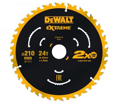 Пильный диск EXTREME 210/30, 24T ATB7 DeWalt DT20432-QZ ― DeWALT