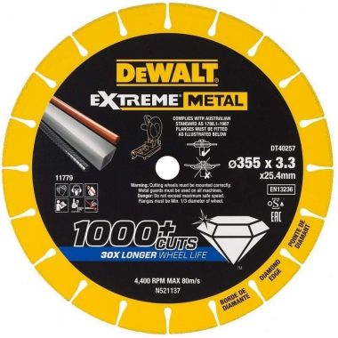 Алмазный диск отрезной, по металлу 355 x 25.4 DeWalt DT40257-QZ ― DeWALT