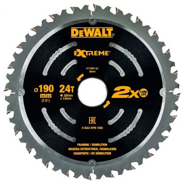 Пильный диск EXTREME DT4395, 190/30 мм DeWalt DT4395-QZ ― DeWALT