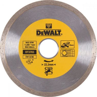 Алмазный круг сплошной по керамике, 115 x 22.2 мм, h=5 DeWalt DT3703-QZ ― DeWALT